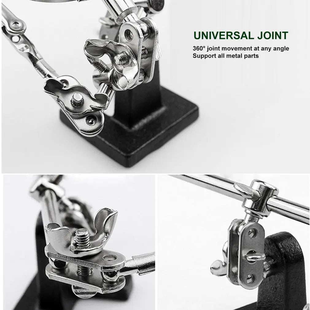Helping Hands Magnifier Stand with 5X Magnifying Glass & Dual Alligator Clips