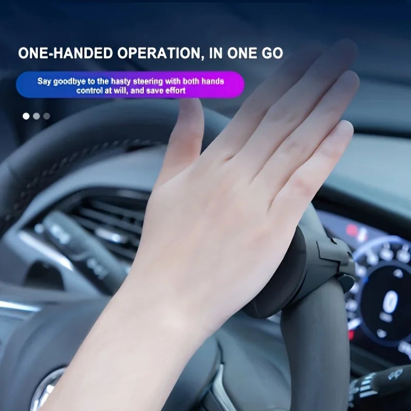 Easy-Grip Steering Wheel Knob — 360° Rotation, One-Hand Operation