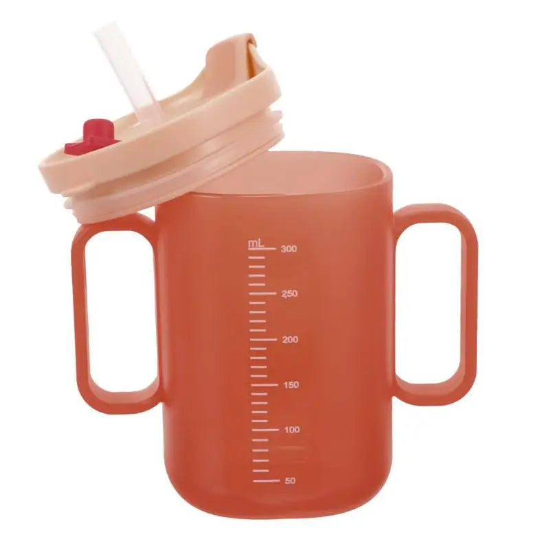 Spill-Proof Drinking Cup — 300ml with Handle, Lid & Straw