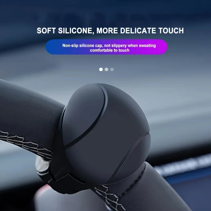 Easy-Grip Steering Wheel Knob — 360° Rotation, One-Hand Operation