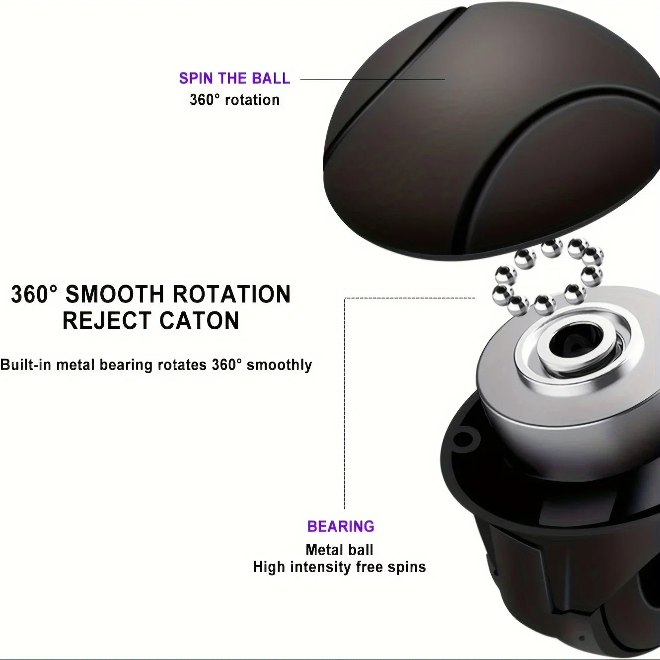 Easy-Grip Steering Wheel Knob — 360° Rotation, One-Hand Operation