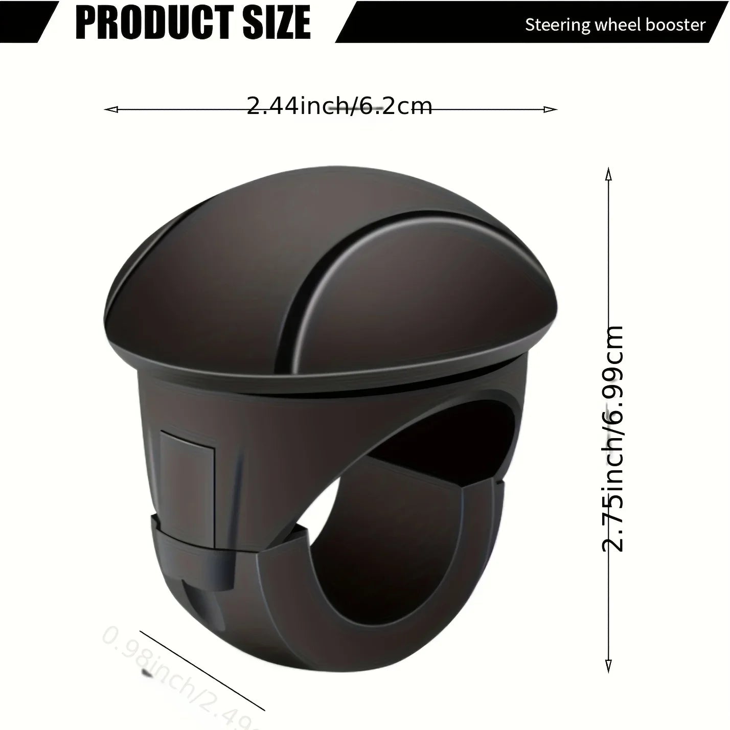 Easy-Grip Steering Wheel Knob — 360° Rotation, One-Hand Operation