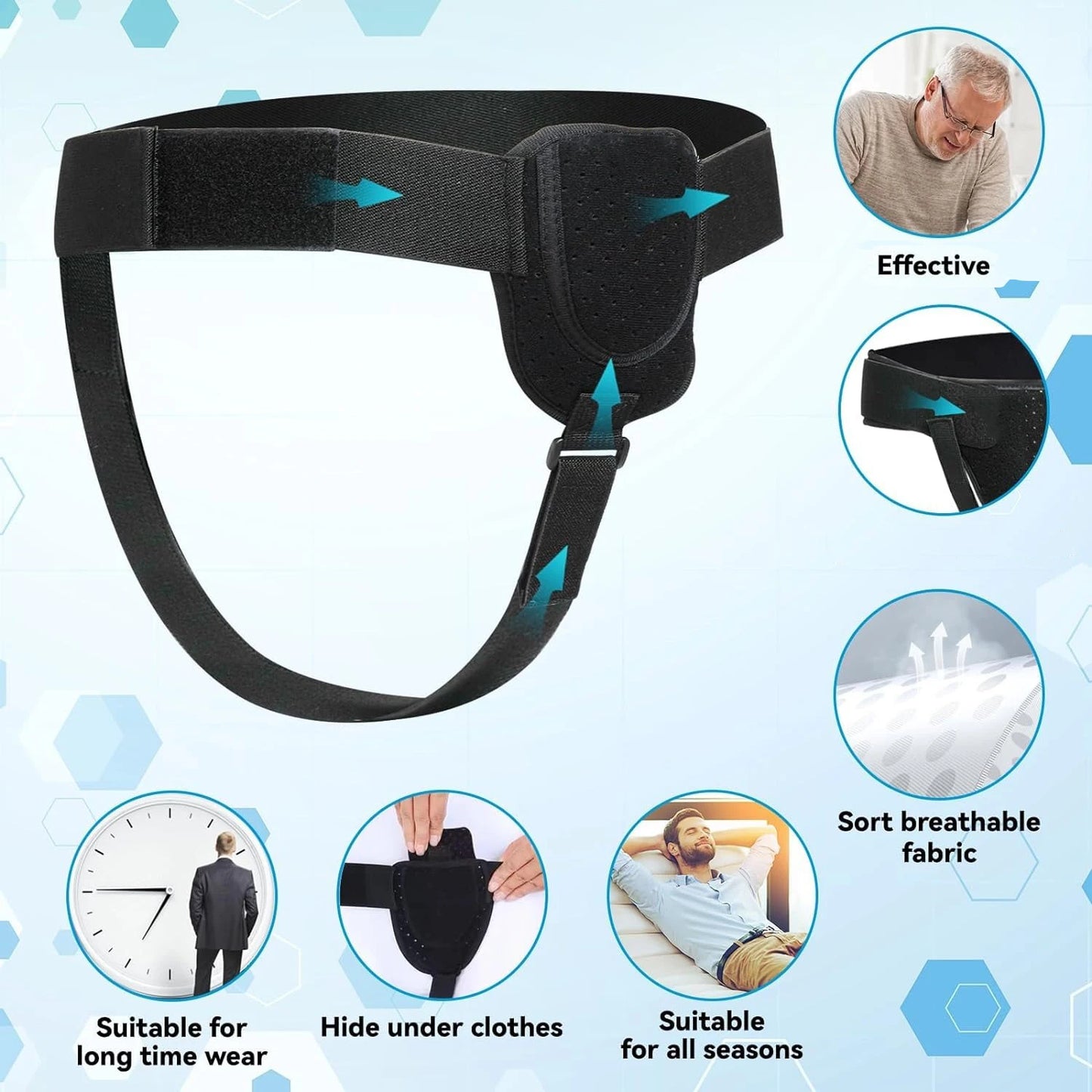 Adjustable Inguinal Hernia Support Belt — Post-Surgery & Daily Comfort