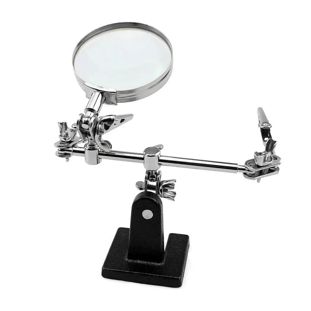 Helping Hands Magnifier Stand with 5X Magnifying Glass & Dual Alligator Clips