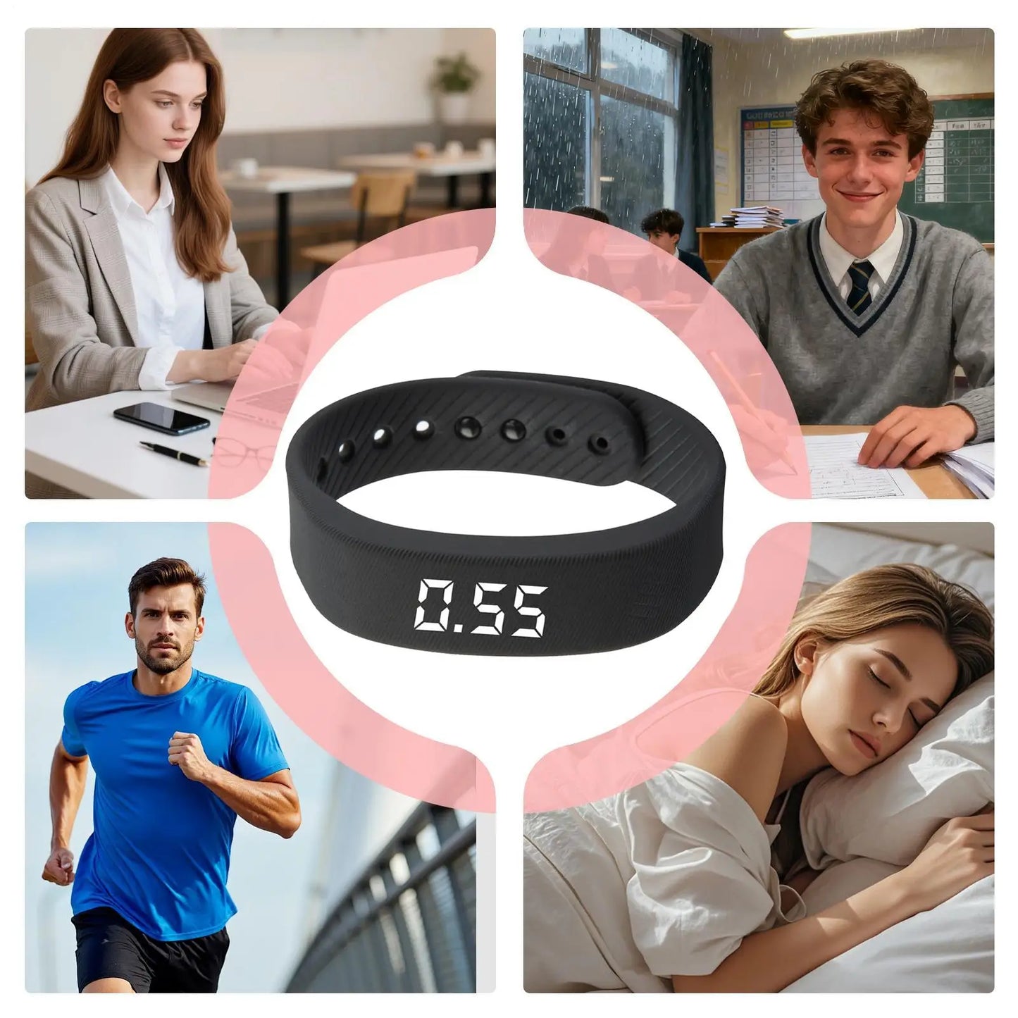 Vibrating Wrist Alarm Clock — Silent Wake-Up for Heavy Sleepers & Deaf Users