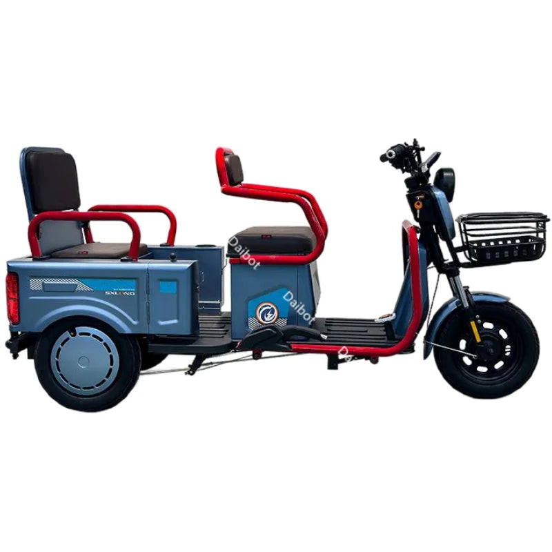 600W 3-Wheel Electric Mobility Scooter with Cargo & Back Seat