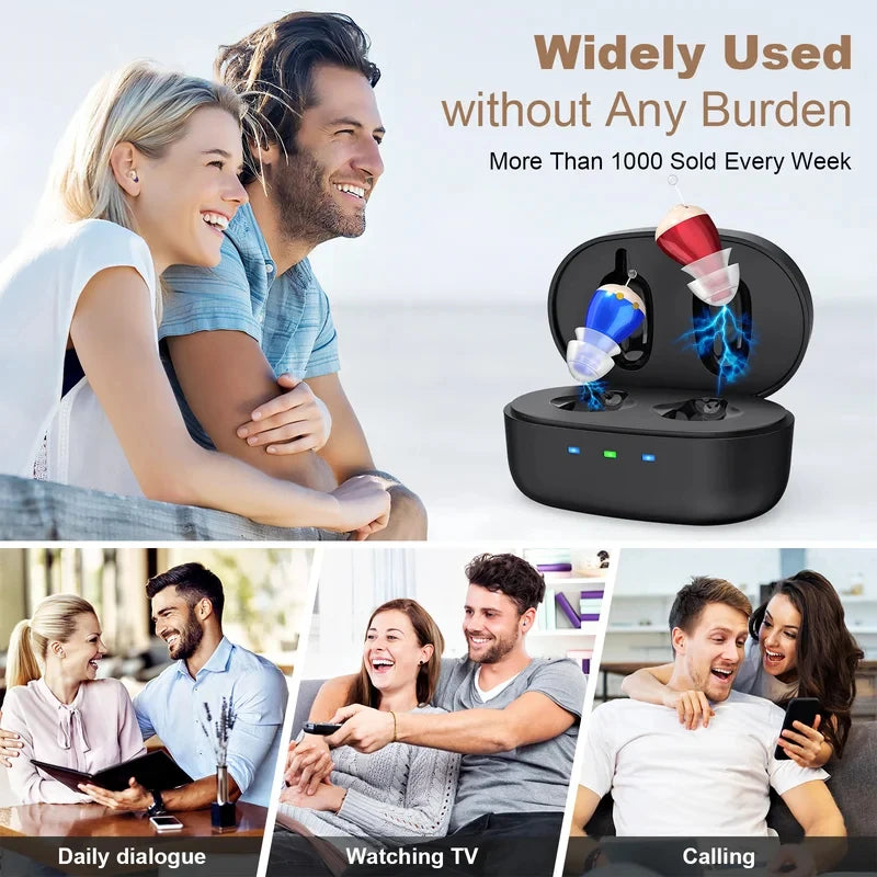 Rechargeable Hearing Amplifier Earbuds — Digital Sound Enhancement with Noise Reduction
