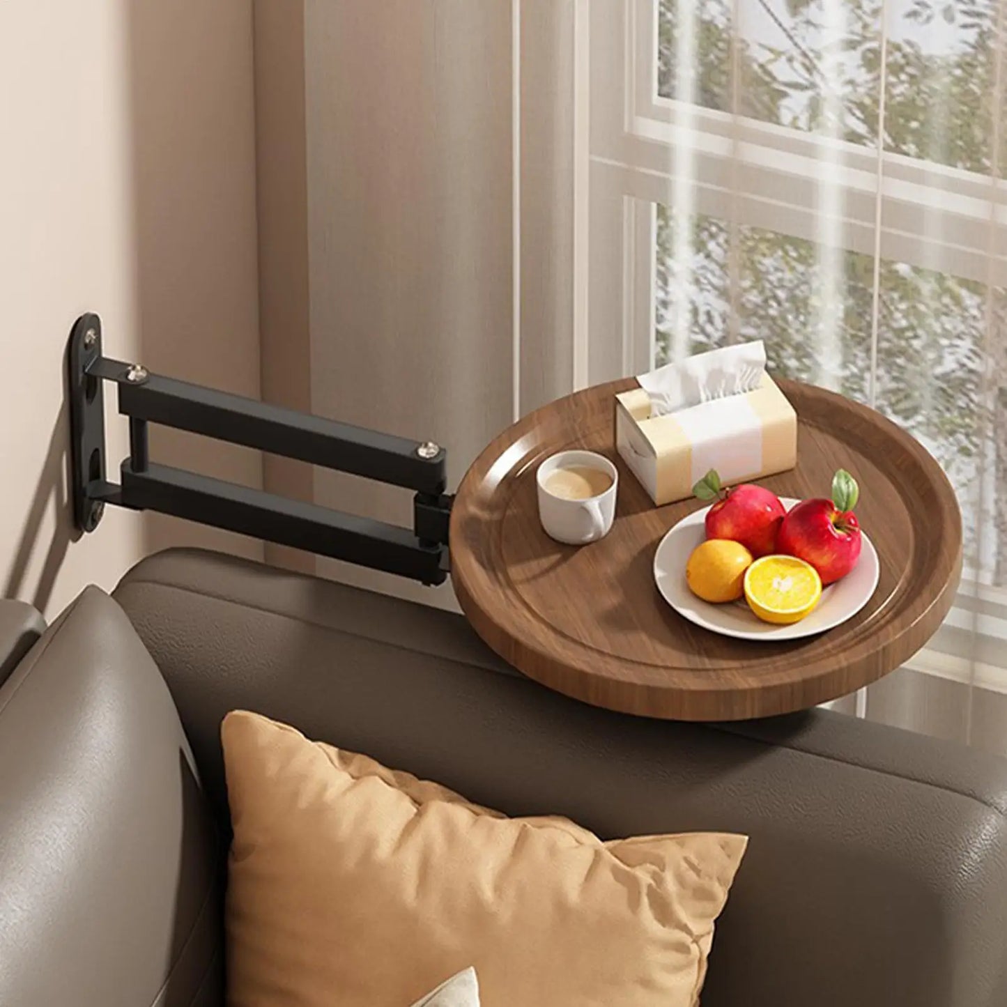 Wall-Mounted Folding Bedside Table — Space-Saving Rotatable Desk
