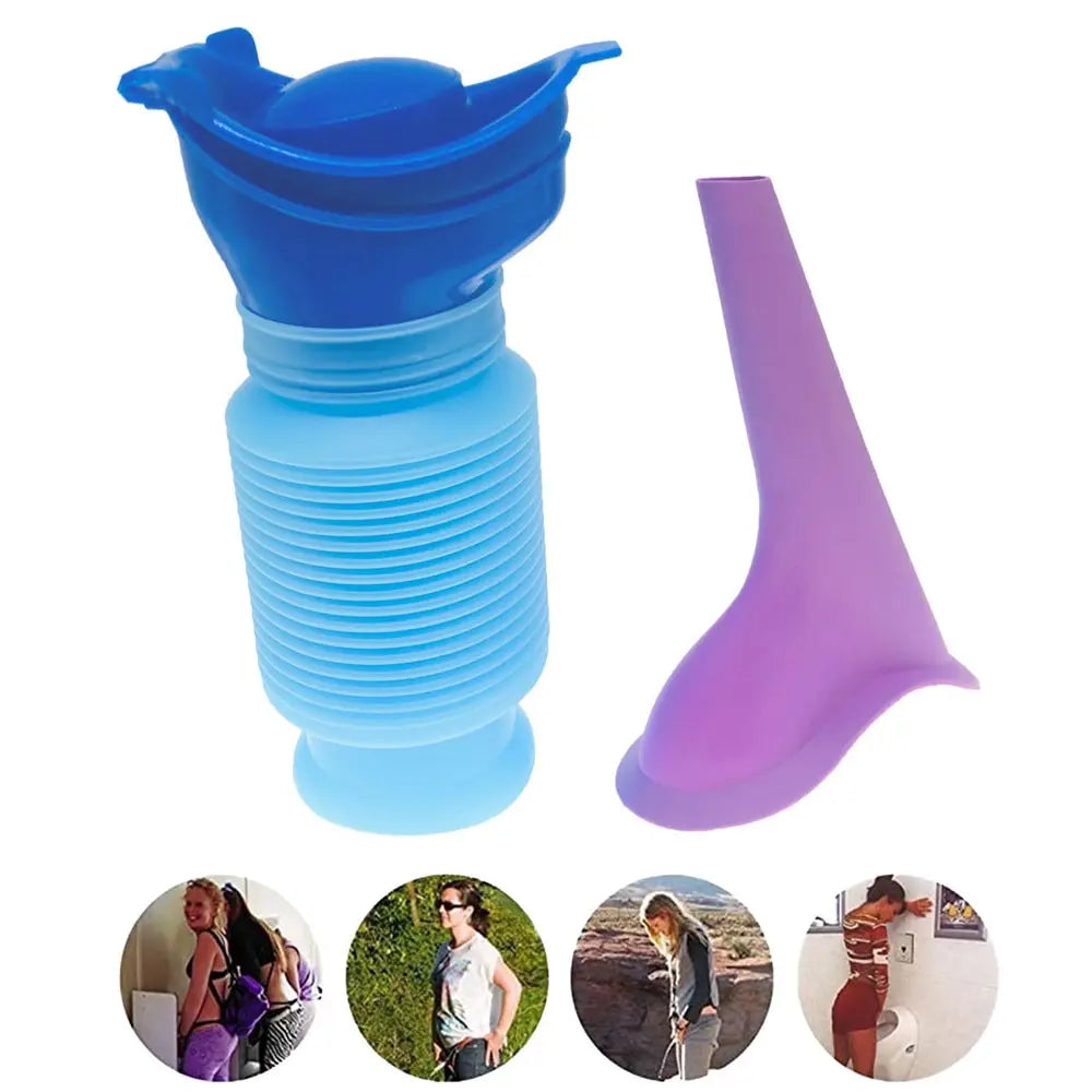 1Set Urinal Car Urinal Bucket Outdoor Standing Urine Emergency Travel Portable Reusable Shrinkable Camping Toilet Urine Leak