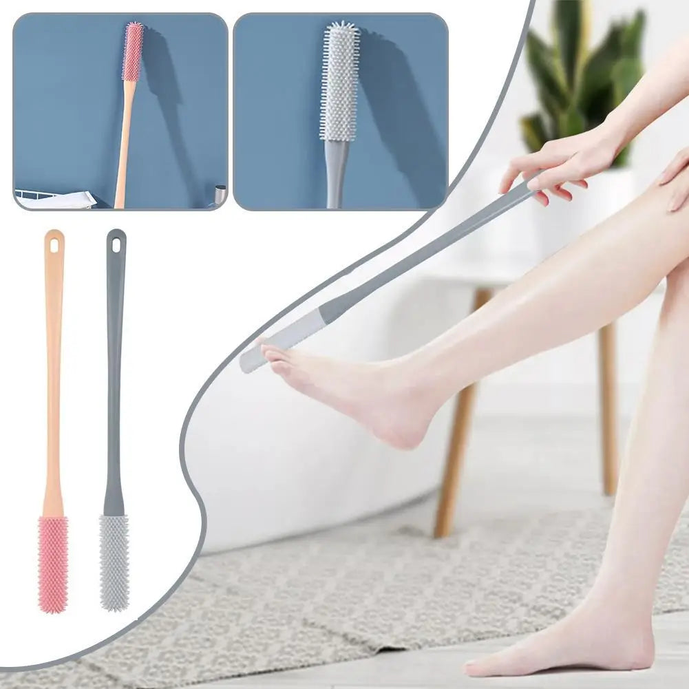Silicone Toe Cleaning Brush Foot Scrubber for Seniors Elderly with Long Handle Shower Gap Brush between Toes Elderly Care