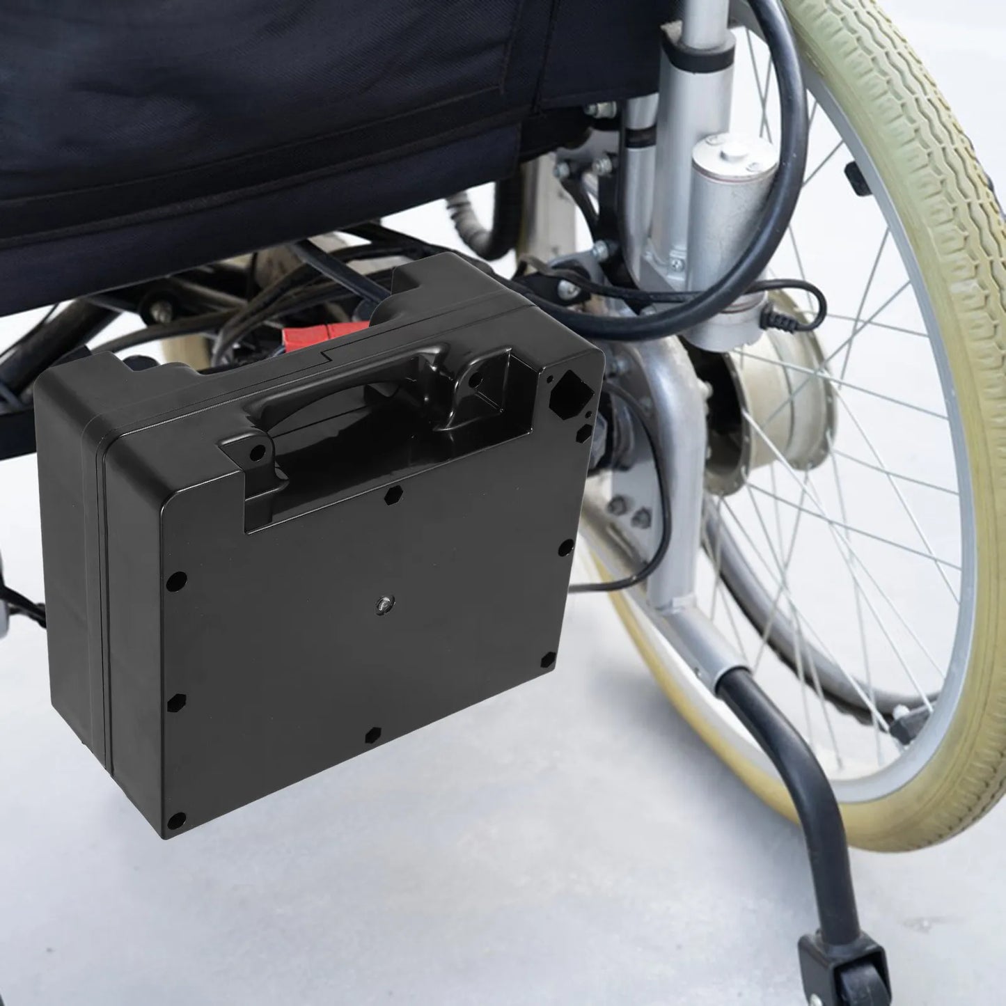 Plastic Wheelchair Container 24V Ready Fits Two 12V 12Ah Batteries Efficient Organization Robust Build for Power And
