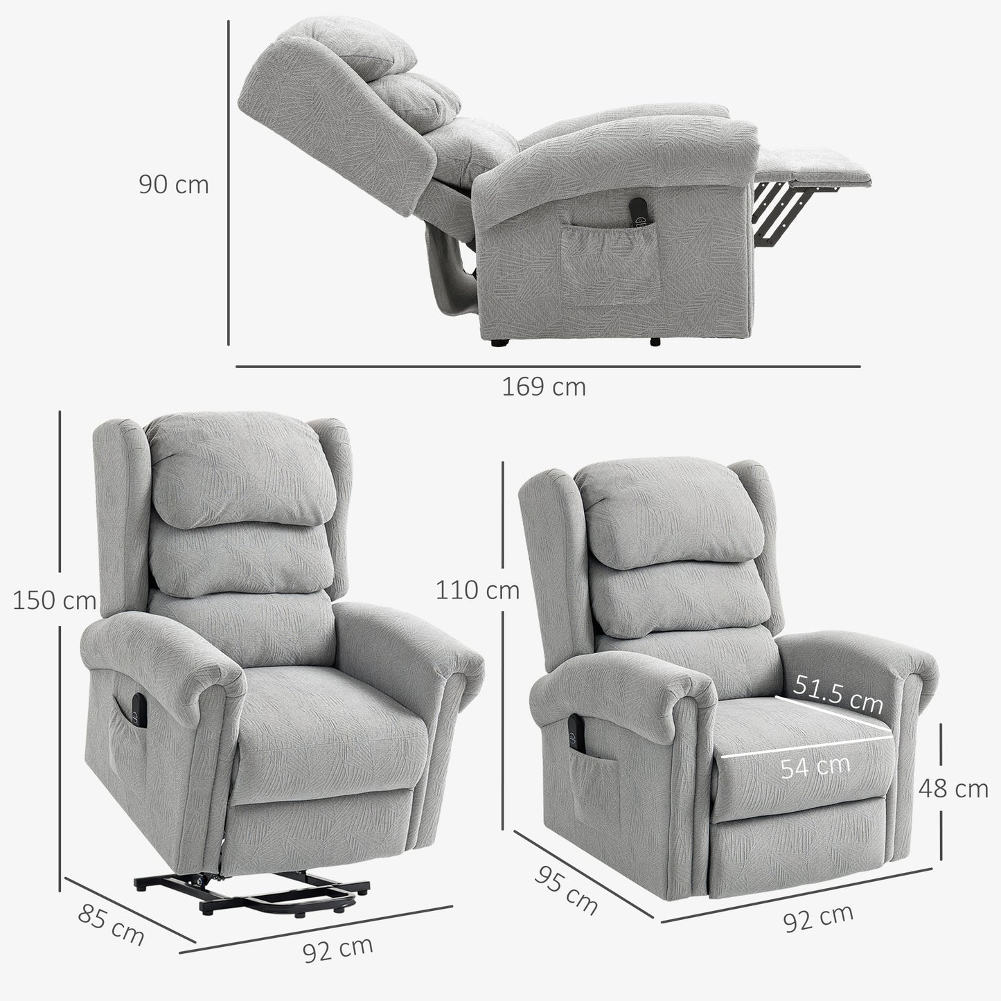 Power Lift Recliner Chair with Remote Control for Elderly