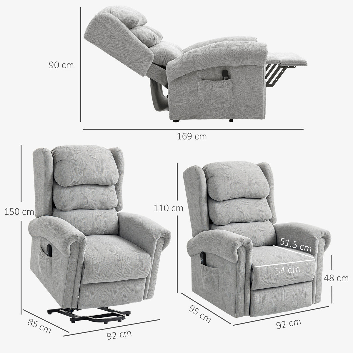 Power Lift Recliner Chair with Remote Control for Elderly