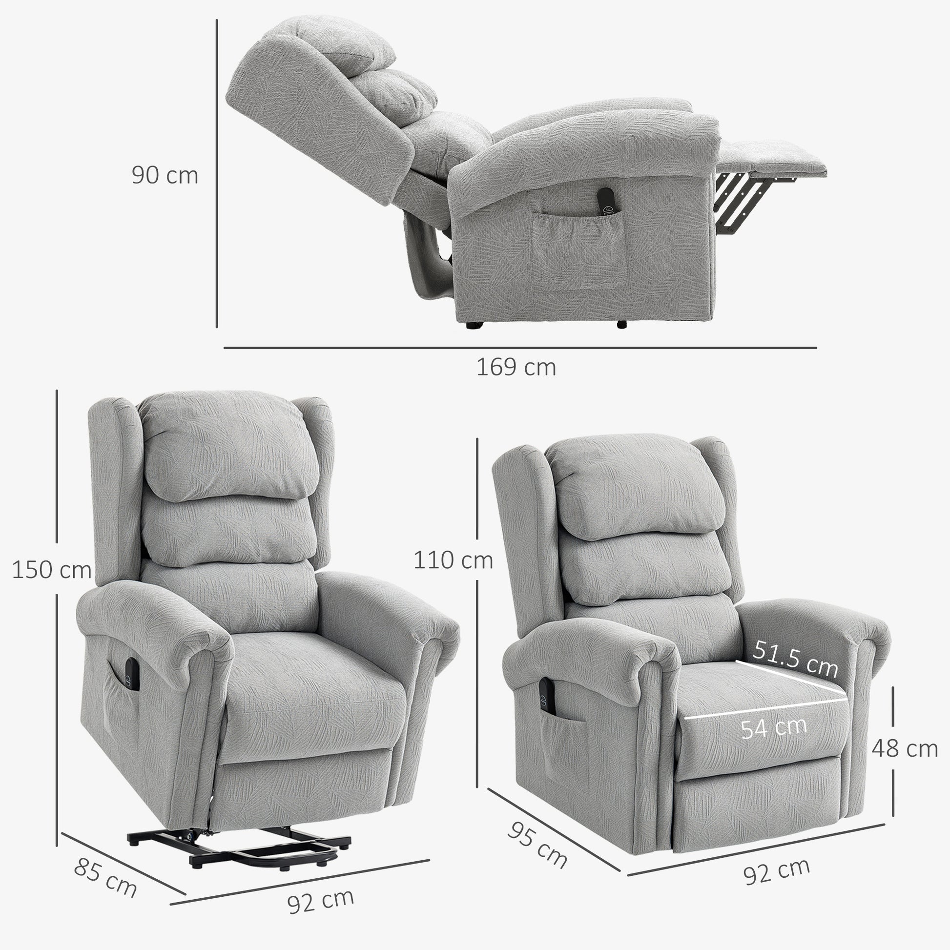 Power Lift Recliner Chair with Remote Control for Elderly