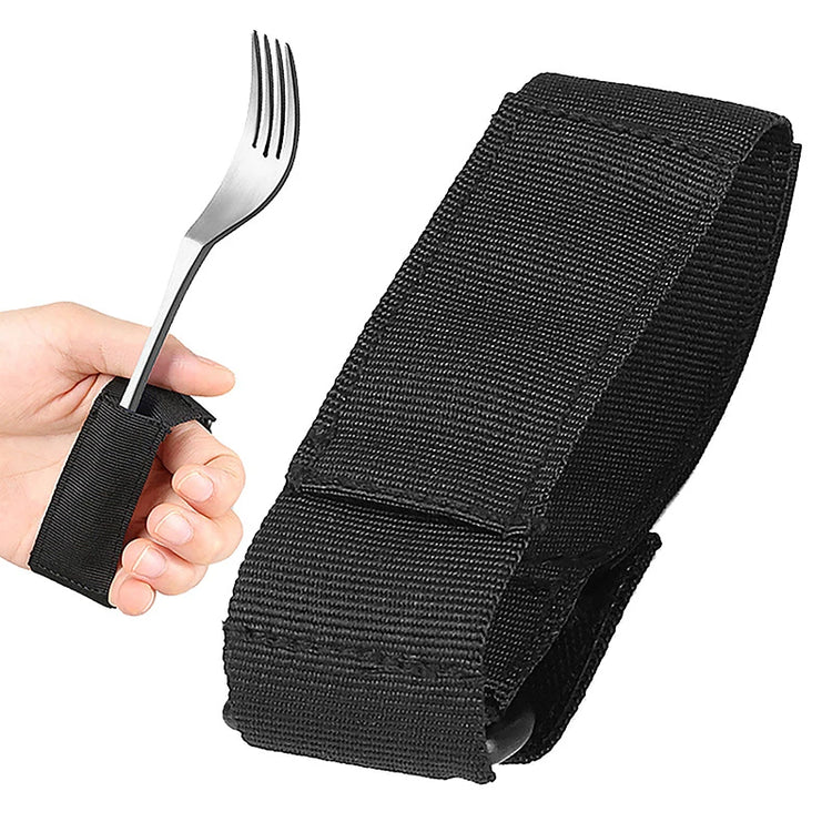Utensil Cuff Holder – Elastic Eating Aid Strap