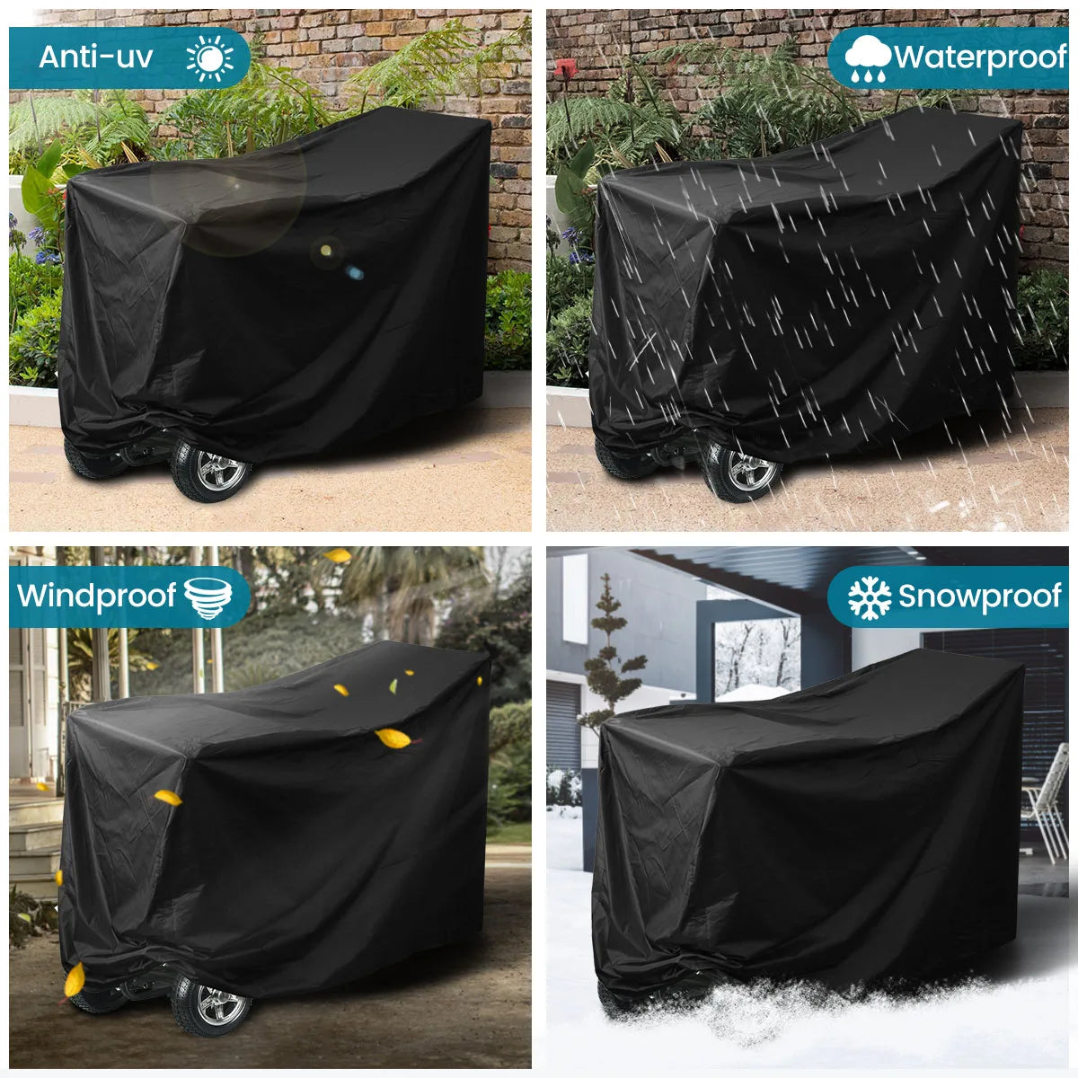 Mobility Scooter Cover Motorcycle Cover Waterproof Wheelchair Storage Outdoor Indoor Rain Protector from Dust Dirt Snow Sun Rays