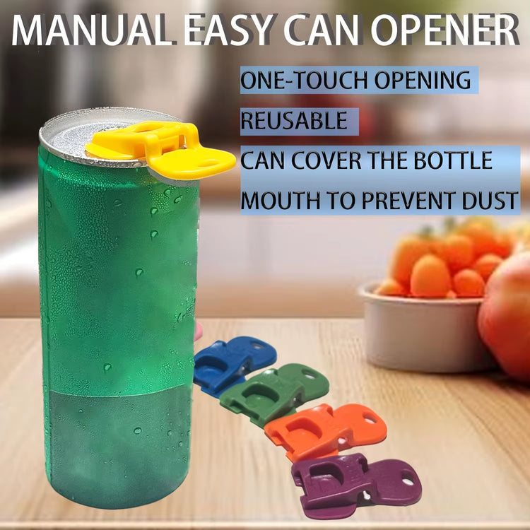 6/12/18Pcs Color Beverage Can Opener with Protective Cover Plastic Tab Can Openers Reusable Easy Can Opener Kitchen Tool