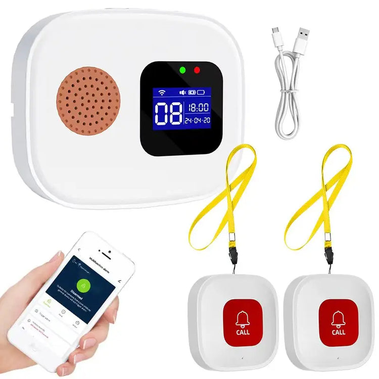 Wifi Emergency Call Button for Seniors Emergency Bracelet Emergency Alert System for Seniors Patients Disabled Elderly Receiver
