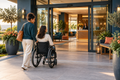 Accessible hotel arrival illustration