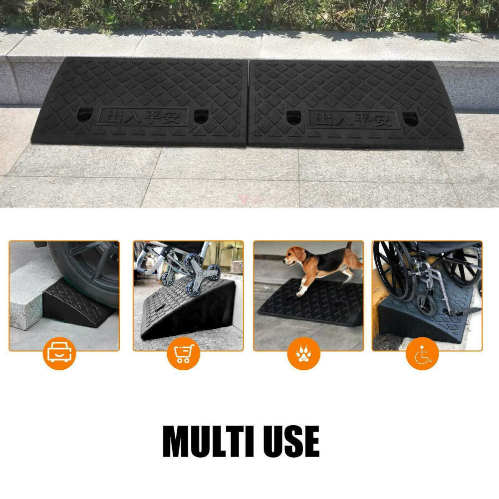 Universal Heavy-Duty Rubber Vehicle Slope Ramp for Cars and Bikes