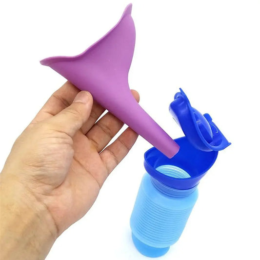 1Set Urinal Car Urinal Bucket Outdoor Standing Urine Emergency Travel Portable Reusable Shrinkable Camping Toilet Urine Leak