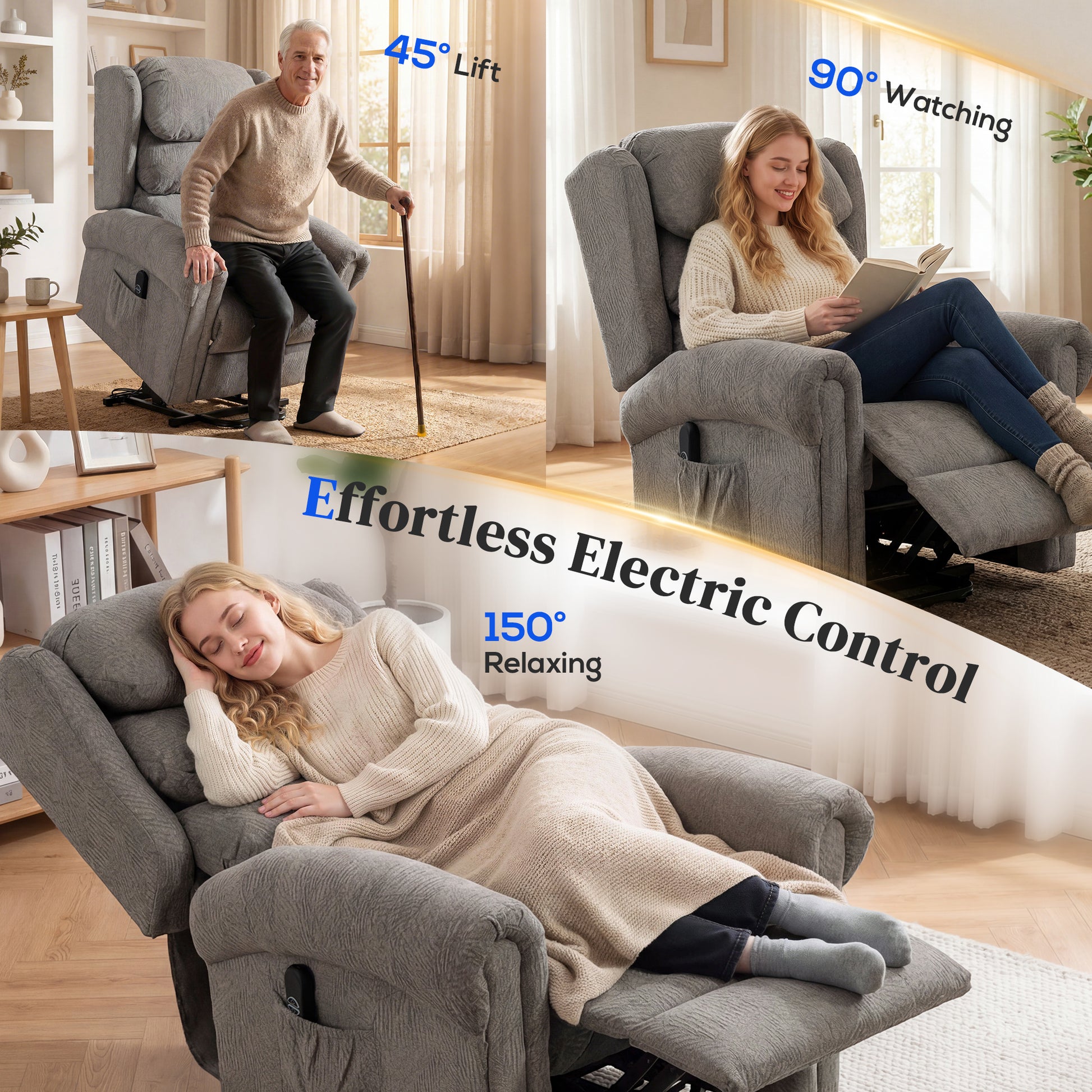 Power Lift Recliner Chair with Remote Control for Elderly