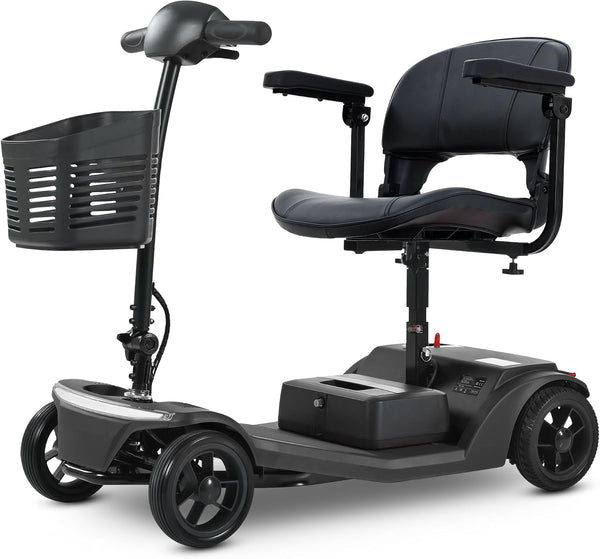Pilot 2026 Design Portable Mobility Scooter, 4Mph, 136Kg Weight Capacity, LED Headlight, Removable Battery (Black)