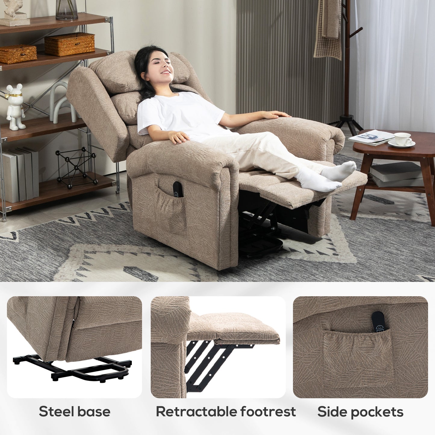 Power Lift Recliner Chair with Remote Control for Elderly
