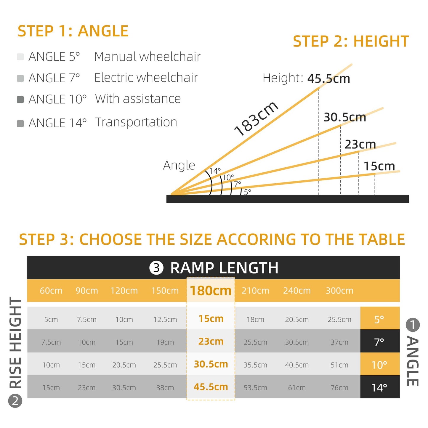 183 X 72 Cm Folding Wheelchair Ramp Aluminum Medical Mobility Threshold