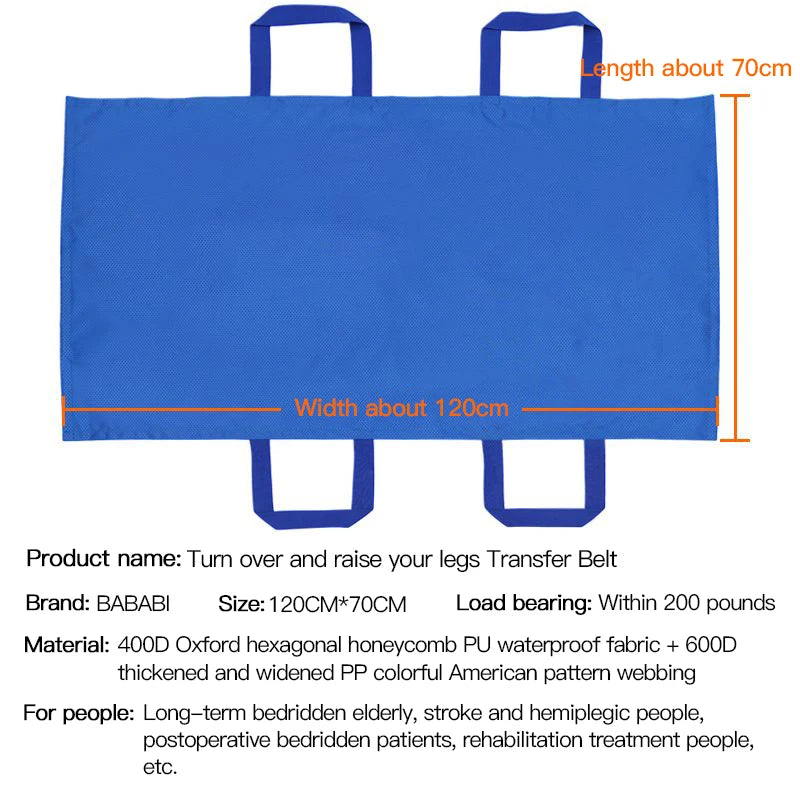 Elderly Disabled Transfer Belt Bed Nursing Shift Pad Turn over Auxiliary Belt Bedridden Patient Transport Carrying Mobile Belt