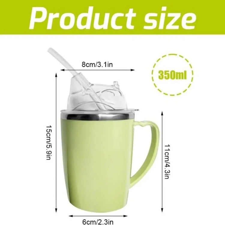 Creative 350Ml Drinking Aids Sippy Cup Stainless Steel anti Choke Straw Cup Easy-Clean Spill Proof Elderly Feeding Cup