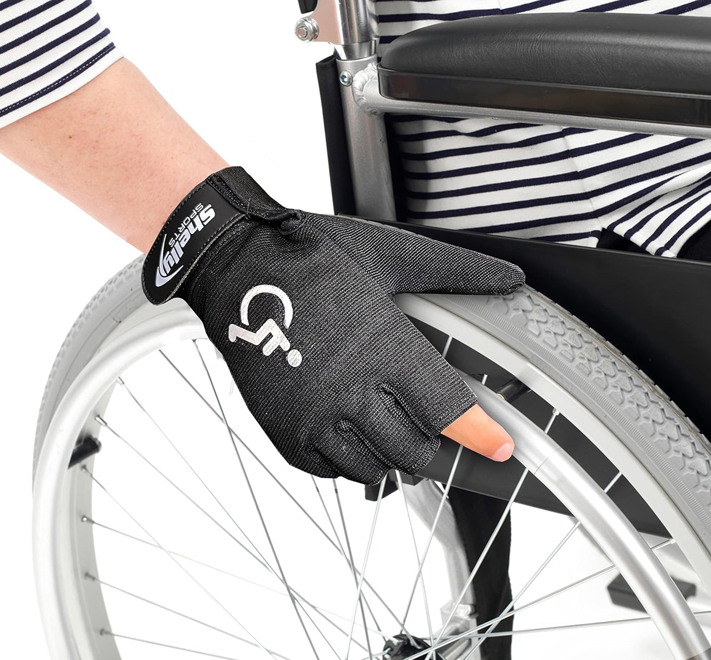 Wheelchair Gloves Real Leather Palm Gloves Mobility Padded Gloves Breathable, Fingerless Bike Gloves with Anti-Slip Grip Lightweight Cycling Gloves, Multicolor, M