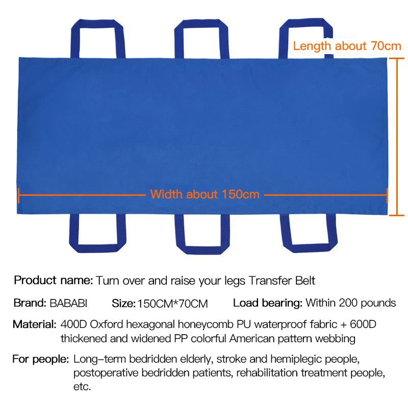 Elderly Disabled Transfer Belt Bed Nursing Shift Pad Turn over Auxiliary Belt Bedridden Patient Transport Carrying Mobile Belt