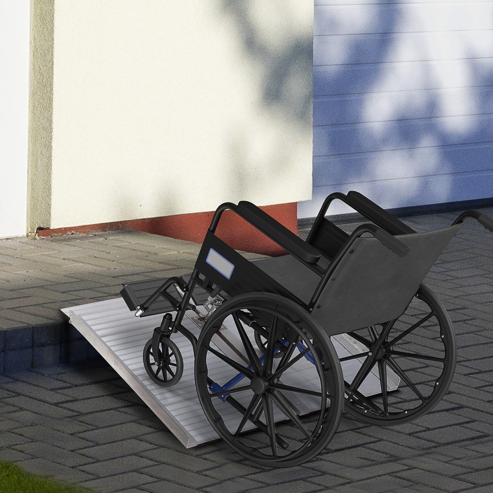 HOMCOM 2Ft Aluminium Folding Wheelchair Ramp Equipment Mobility Suitcase