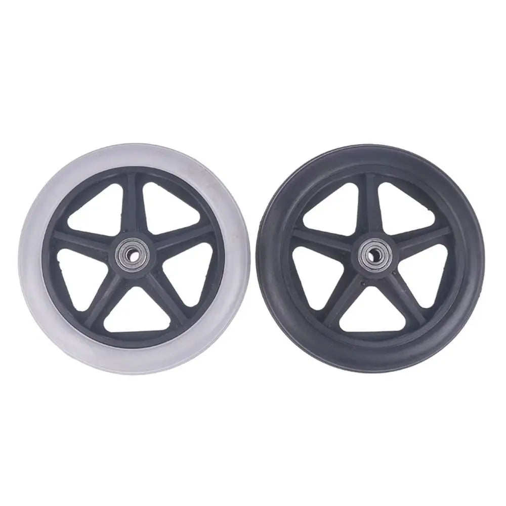 Heavy-Duty Flexible Solid Tire Replacement Wheels for Wheelchairs - Available in 6, 7, and 8 Inches
