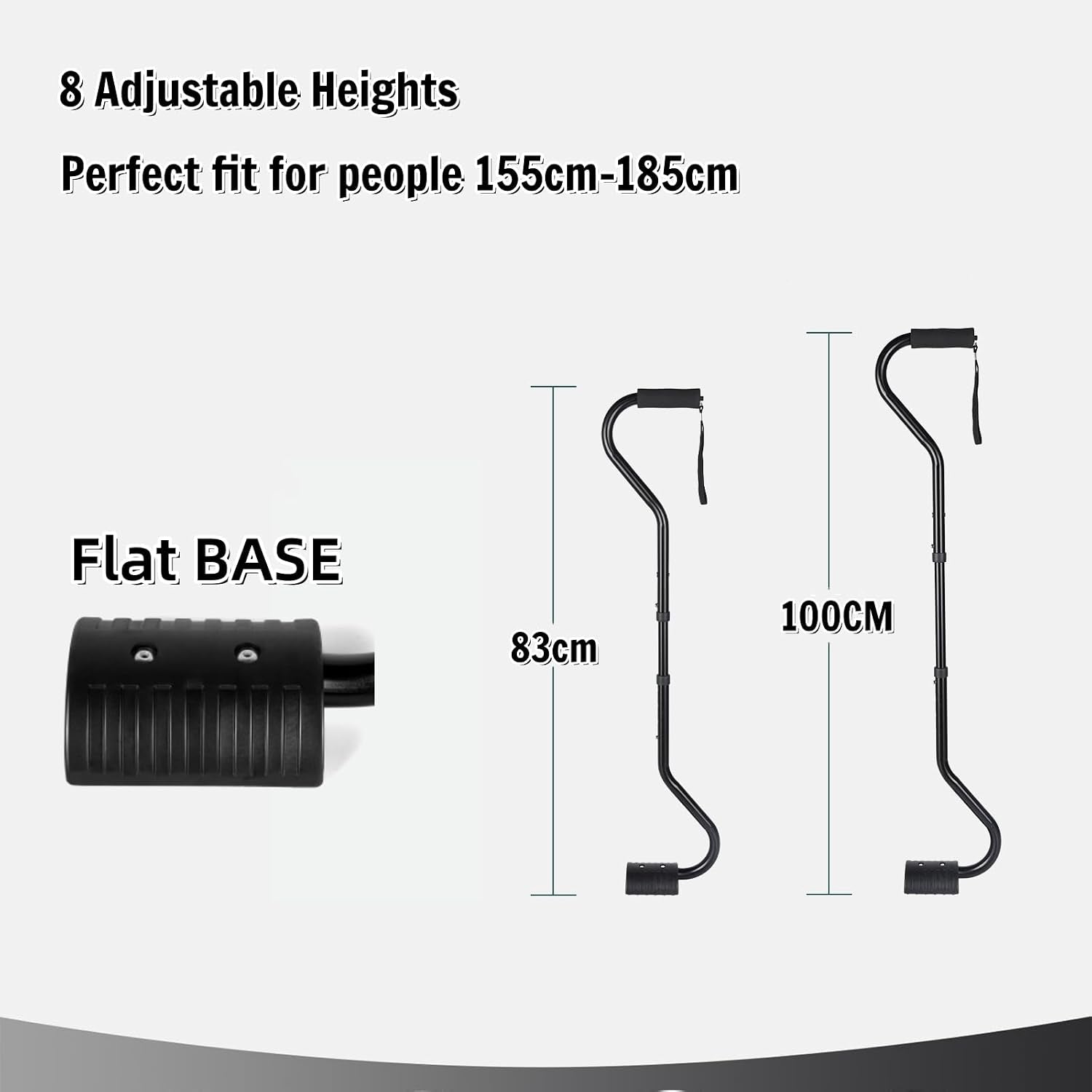 Stair Climbing Cane with Leg Lifter, Adjustable Mobility Aid for Seniors | Stair Climbing Assist Cane with Foot Platform. Compact Foldable Design. Fits 5' to 6'2". 280Lb Capacity. Great for Seniors.