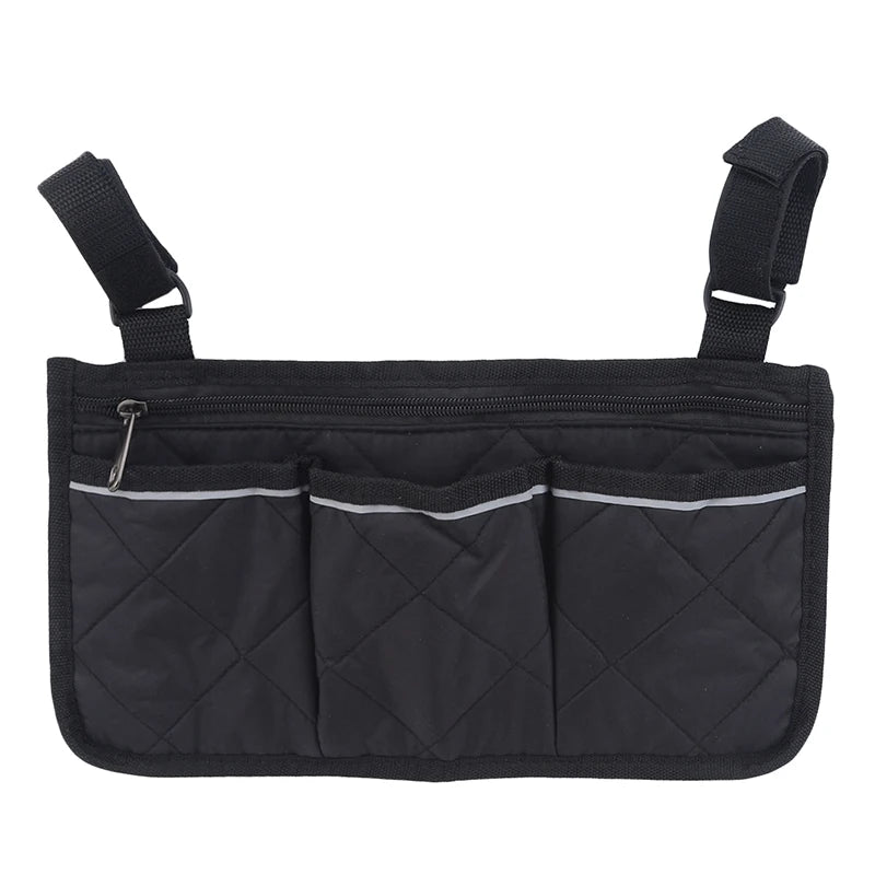 Wheelchair Bag Waterproof Pouch with Secure Reflective Strip Large Capacity Walker Storage Multifunctional