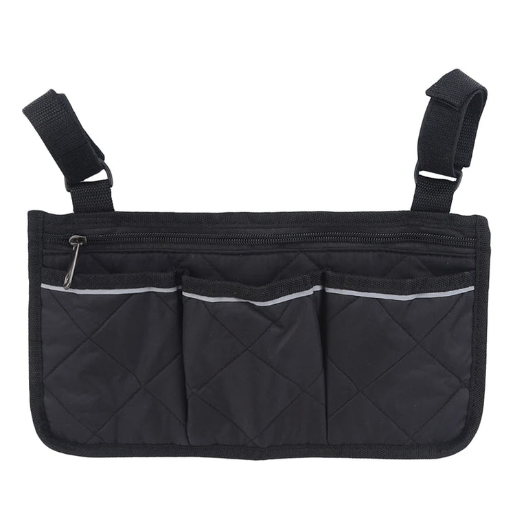 Wheelchair Bag Waterproof Pouch with Secure Reflective Strip Large Capacity Walker Storage Multifunctional