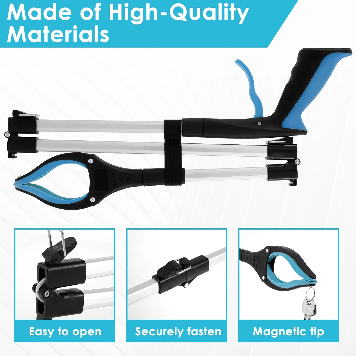 Garbage Picker Gripper with 360 ° Rotating Clip Foldable Gripper Extender Hand Tools Litter Reachers Picker with Non-Slip Jaw