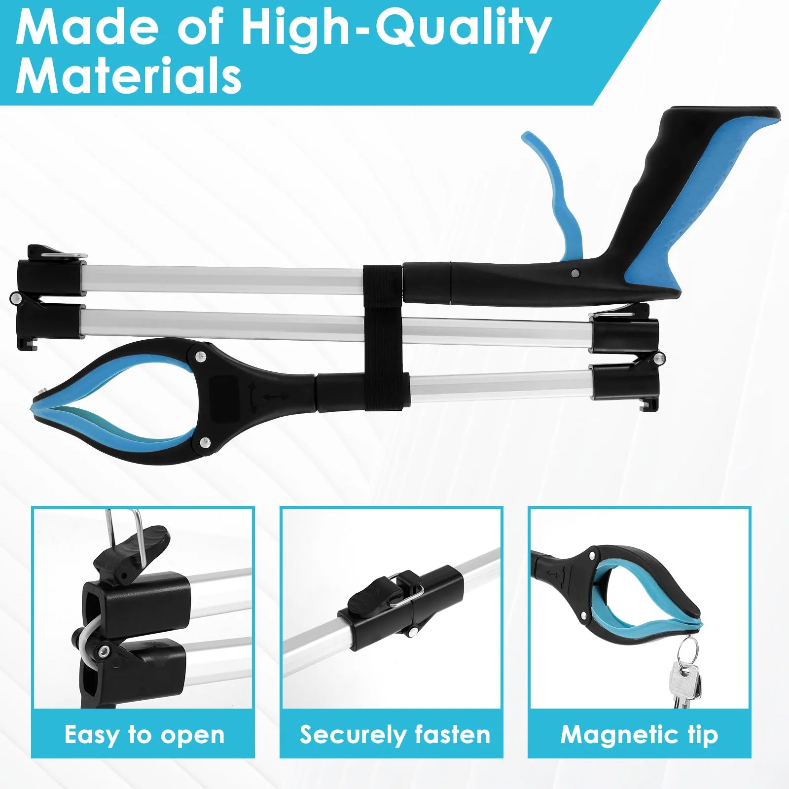 Garbage Picker Gripper with 360 ° Rotating Clip Foldable Gripper Extender Hand Tools Litter Reachers Picker with Non-Slip Jaw
