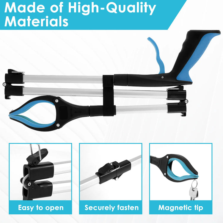 Garbage Picker Gripper with 360 ° Rotating Clip Foldable Gripper Extender Hand Tools Litter Reachers Picker with Non-Slip Jaw