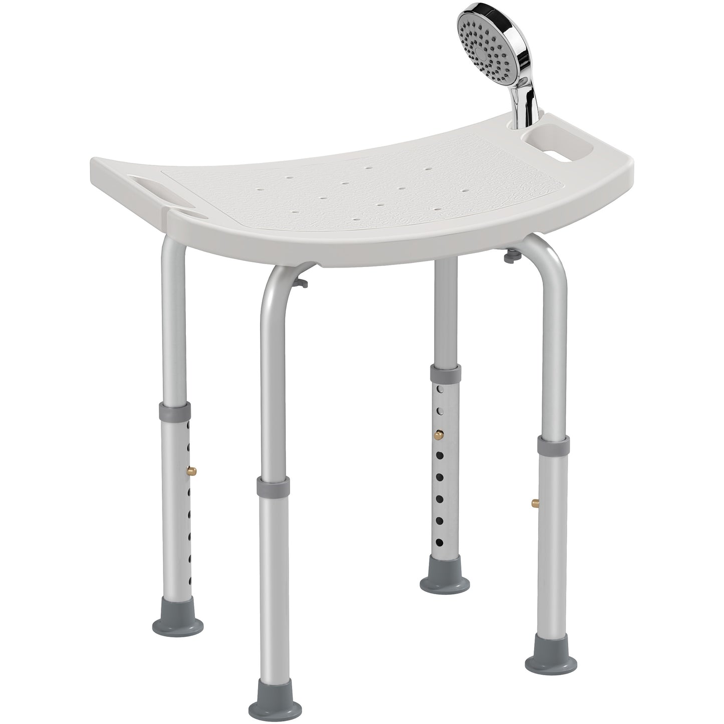 Height Adjustable Shower Stool W/ Non-Slip Foot Pads for Elderly Disabled