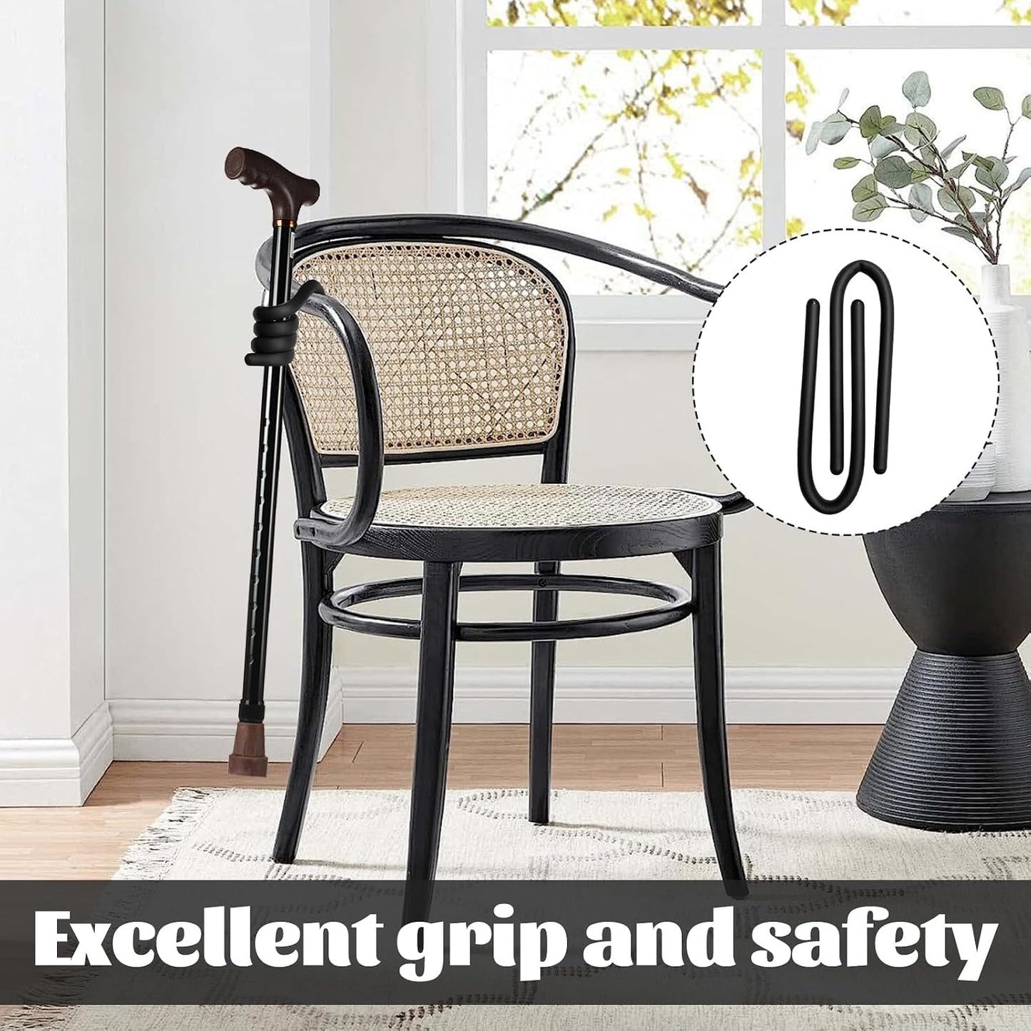 2Pcs Walking Stick Holder for Mobility Scooter,360 Degree Rotatable Walking Stick Accessories,For Easy Safe Crutches Storage,For Fixed to Your Chair Mobility Scooter Wheelchair Anywhere