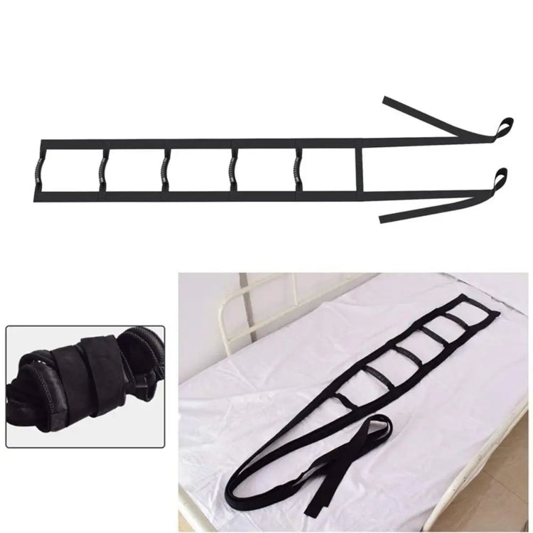 Adjustable Elderly Sit up Rope Padded Helper Bed Ladder Assist Strap Hand Grip with 3/4/6 Handle Elderly Pull up Strap Household