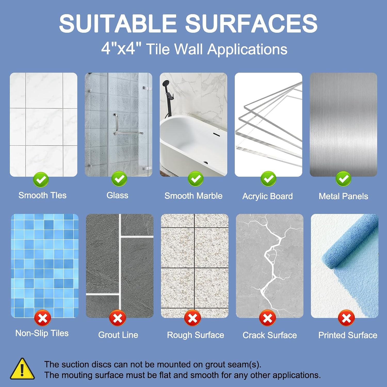 Suction Grab Rails for Bathroom, Elderly Suction Shower Handle | 1Pack, Strong Suction Cups, Tool-Free Installation, Portable, Shower Safety Aids Support, Bathroom, Elderly, Disability