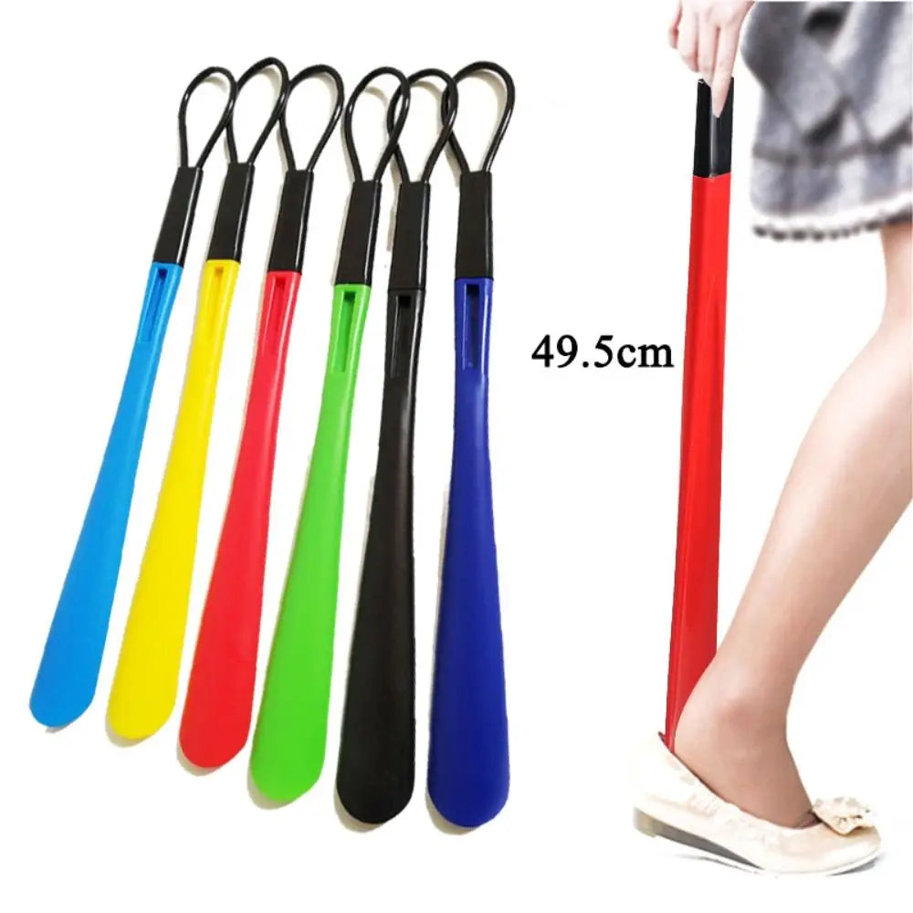 Mobility Aid Long Handled Shoe Horn Colorful 49.5Cm Shoehorn Plastic Shoe Remover Pregnant Elderly