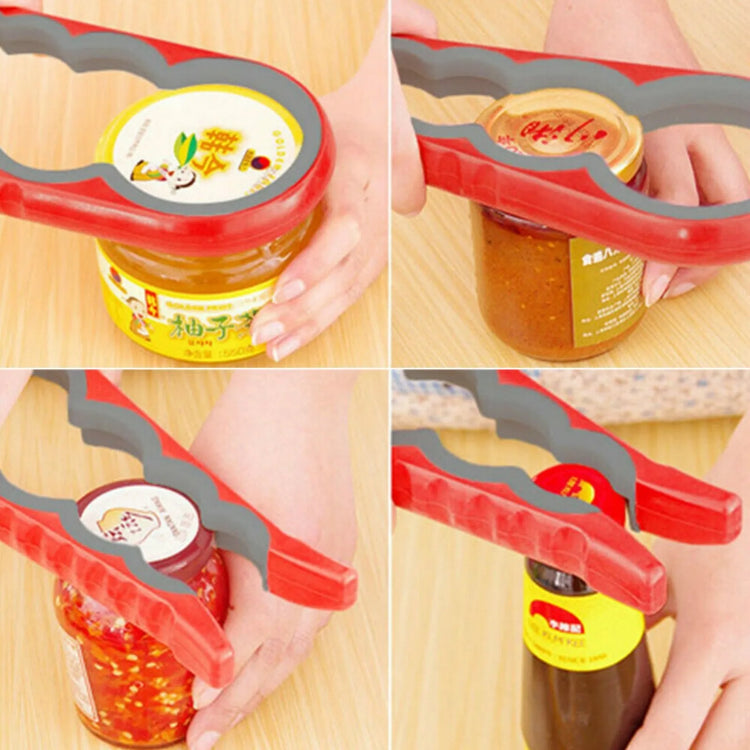 Can Opener Multi Functional Four in One Beverage Bottle Opener Cap Twister Four Position Can Opener anti Slip Cap Twister