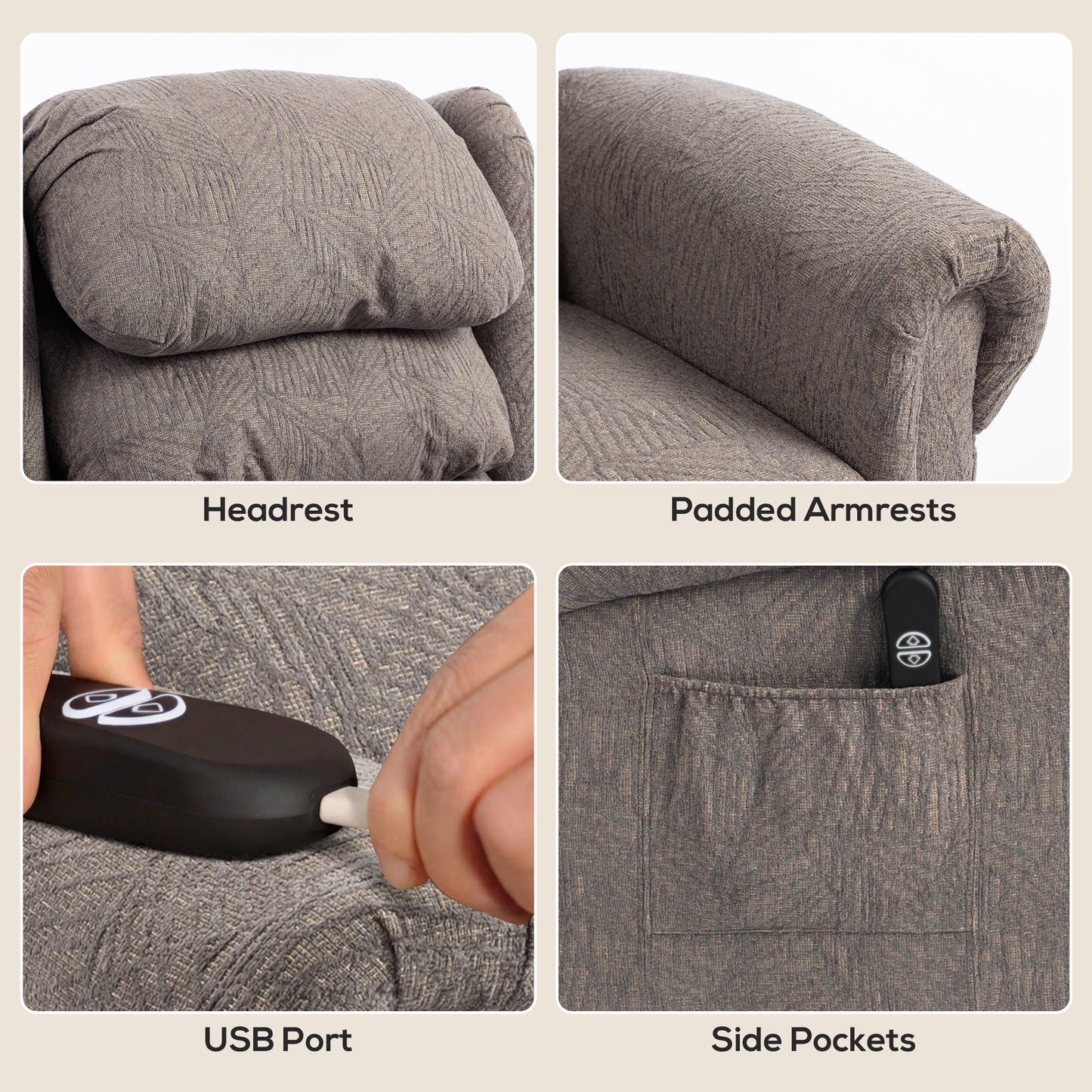 Power Lift Recliner Chair with Remote Control for Elderly