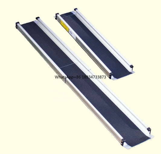 Aluminium Telescopic Wheelchair Ramps - Two Sections, Adjustable Length 2 to 7 Feet