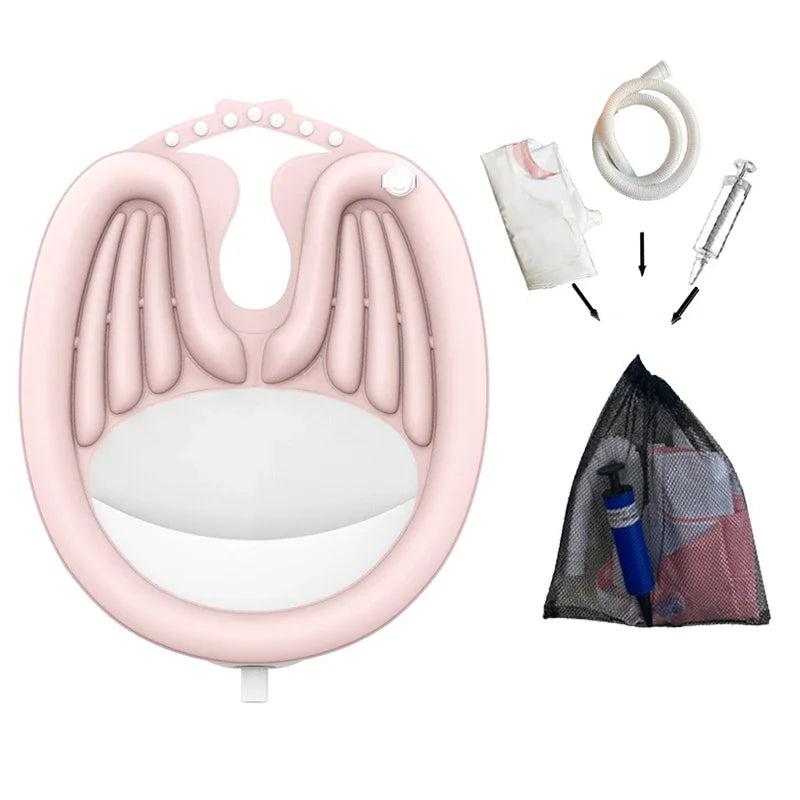 Inflatable Hair Washing Basin Portable PVC Foldable Shampoo Basin for Pregnant Women Elderly Patient Quickly Inflated Deflated